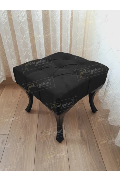 aldagelsin Kapitoneli Makyaj Pufu Ayak Ucu Puf Siyah Ayak (45*45) Siyah 45 x 45 ürün görseli 1