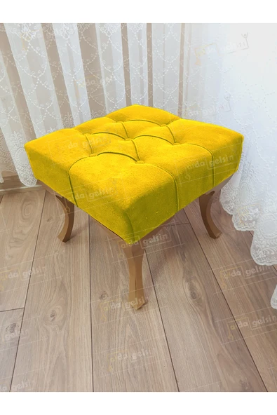aldagelsin Kapitoneli Makyaj Pufu Ayak Ucu Puf Gold Ayak (45*45) Sarı 45 x 45 ürün görseli 1