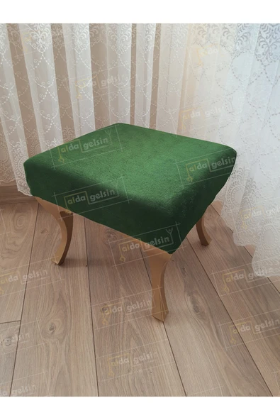 aldagelsin Ayak Ucu Kapı Önü Antre Düz Bench Puf Gold Ayak Yeşil 45 x 45 ürün görseli 1