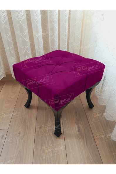 aldagelsin Kapitoneli Makyaj Pufu Ayak Ucu Puf Siyah Ayak (45*45) Mor 45 x 45 ürün görseli 1