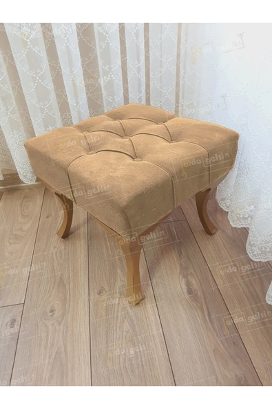 aldagelsin Kapitoneli Makyaj Pufu Ayak Ucu Puf Gold Ayak (45*45) Vizon 45 x 45 ürün görseli 1