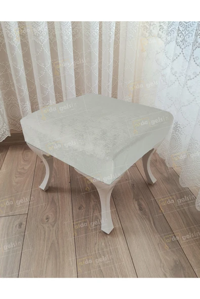 aldagelsin Ayak Ucu Kapı Önü Antre Düz Bench Puf Beyaz Ayak Beyaz 45 x 45 ürün görseli 1