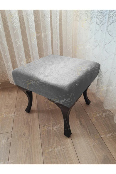 aldagelsin Ayak Ucu Kapı Önü Antre Düz Bench Puf Siyah Ayak Gri 45 x 45 ürün görseli 1