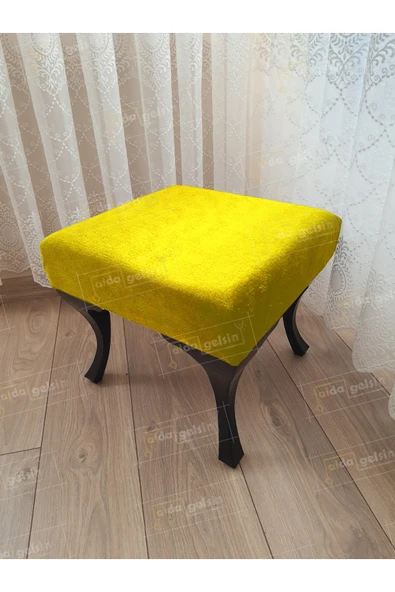 aldagelsin Ayak Ucu Kapı Önü Antre Düz Bench Puf Siyah Ayak Sarı 45 x 45 ürün görseli 1