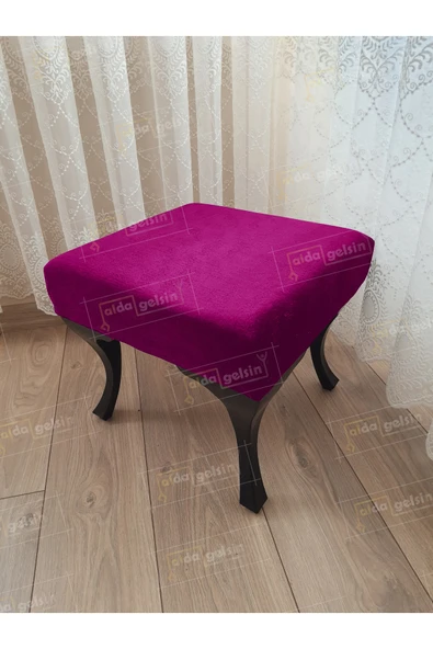 aldagelsin Ayak Ucu Kapı Önü Antre Düz Bench Puf Siyah Ayak Mor 45 x 45 ürün görseli 1