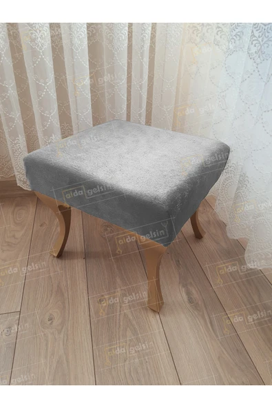 aldagelsin Ayak Ucu Kapı Önü Antre Düz Bench Puf Gold Ayak Gri 45 x 45 ürün görseli 1