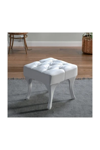 İndirim Çadırı Vinda Kapitoneli Kapıönü Ayak Ucu Bench Puf 45 Cm Beyaz NoColor-7130a1af ürün görseli 1