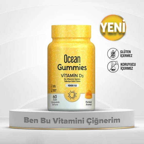 Ocean Gummies Vitamin D3 60 Çiğnenebilir Jel Form ürün görseli 1