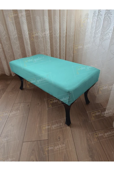 aldagelsin Ayak Ucu Kapı Önü Antre Düz Bench Puf Orta Sehpa Siyah Ayak (100*45) Turkuaz 100 x 40 ürün görseli 1