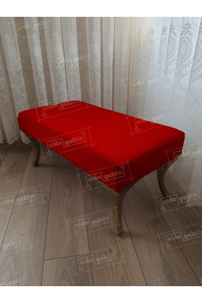 aldagelsin Ayak Ucu Kapı Önü Antre Düz Bench Puf Orta Sehpa Gold Ayak (100*45) Kırmızı 100 x 40 ürün görseli 1