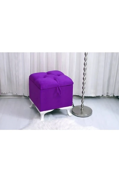 aldagelsin Lüks Sandıklı Kapitoneli Puf 45*45 Cm Mor 45 x 45 ürün görseli 1