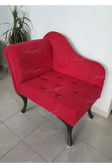 aldagelsin Yeni Model Tekli Köşe Koltuğu Josefin Bench Siyah Ayak Kırmızı 75 x 45 ürün görseli 1
