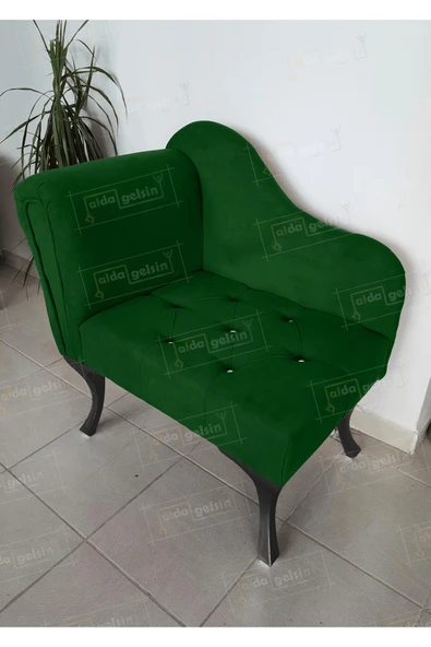 aldagelsin Yeni Model Tekli Köşe Koltuğu Josefin Bench Siyah Ayak Yeşil 75 x 45 ürün görseli 1