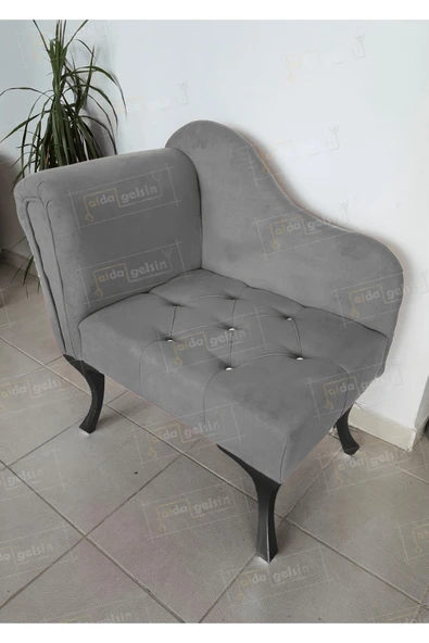 aldagelsin Yeni Model Tekli Köşe Koltuğu Josefin Bench Siyah Ayak Gri 75 x 45 ürün görseli 1