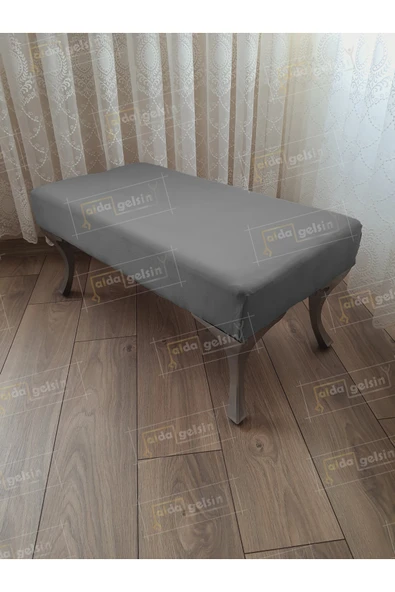 aldagelsin Ayak Ucu Kapı Önü Antre Düz Bench Puf Orta Sehpa Gümüş Ayak 120 cm Gri 120 x 45 ürün görseli 1
