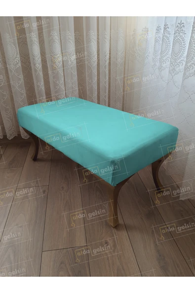 aldagelsin Ayak Ucu Kapı Önü Antre Düz Bench Puf Orta Sehpa Gold Ayak (100*45) Turkuaz 100 x 40 ürün görseli 1