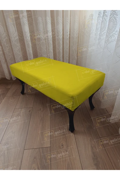 aldagelsin Ayak Ucu Kapı Önü Antre Düz Bench Puf Orta Sehpa Siyah Ayak (100*45) Sarı 100 x 40 ürün görseli 1
