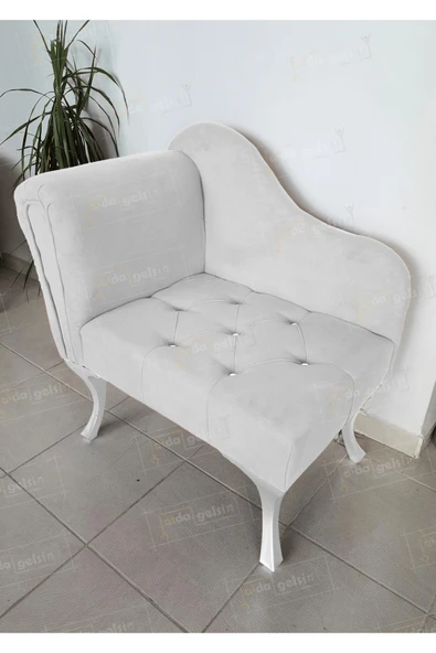 aldagelsin Yeni Model Tekli Köşe Koltuğu Josefin Bench Beyaz Ayak Beyaz 75 x 45 ürün görseli 1