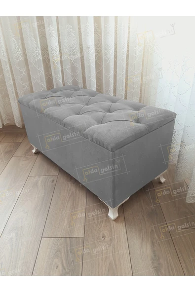 aldagelsin Gri  Sandıklı Kapitone Bench Gri ürün görseli 1