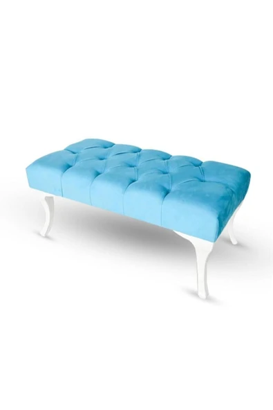 aldagelsin 110 cm Kapitoneli Ayak Ucu Kapı Önü Antre Bench Puf Açık Mavi ürün görseli 1