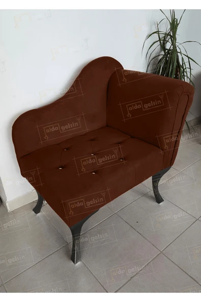 aldagelsin Yeni Model Ters Kol Tekli Köşe Koltuğu Josefin Bench Siyah Ayak Kahve 75 x 45 ürün görseli 1