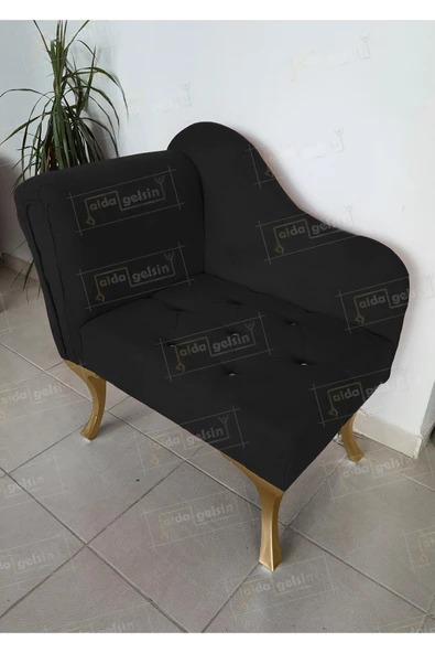 aldagelsin Yeni Model Tekli Köşe Koltuğu Josefin Bench Gold Ayak Siyah 75 x 45 ürün görseli 1