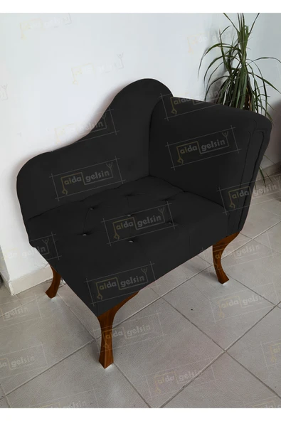 aldagelsin Yeni Model Ters Kol Tekli Köşe Koltuğu Josefin Bench Ceviz Ayak Siyah 75 x 45 ürün görseli 1
