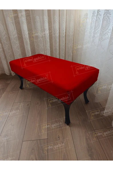aldagelsin Ayak Ucu Kapı Önü Antre Düz Bench Puf Orta Sehpa Siyah Ayak (110*45) Kırmızı 110 x 40 ürün görseli 1