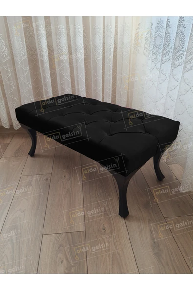 aldagelsin Kapitoneli Ayak Ucu Kapı Önü Antre Bench Puf Siyah Ayak (90*45) Siyah 90 x 45 ürün görseli 1