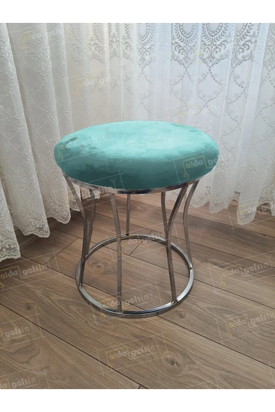 aldagelsin Kum Saati Düz Makyaj Pufu Gümüş Turkuaz 42 x 42 ürün görseli 1