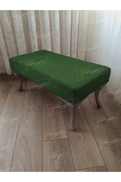 aldagelsin Ayak Ucu Kapı Önü Antre Düz Bench Puf Orta Sehpa Gümüş Ayak 120 cm Yeşil 120 x 45 ürün görseli 1