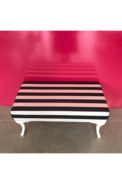 ECE Home Tekstil 45x90 Ebatında Zebra Desen Dekoratif Banch Puf SİYAH BEYAZ ürün görseli 1
