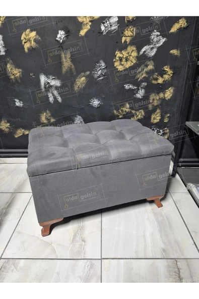 aldagelsin Çizgi Sandıklı Puf Bench 70 cm Özel Renk Ayak Antrasit Gri 44 x 70 ürün görseli 1