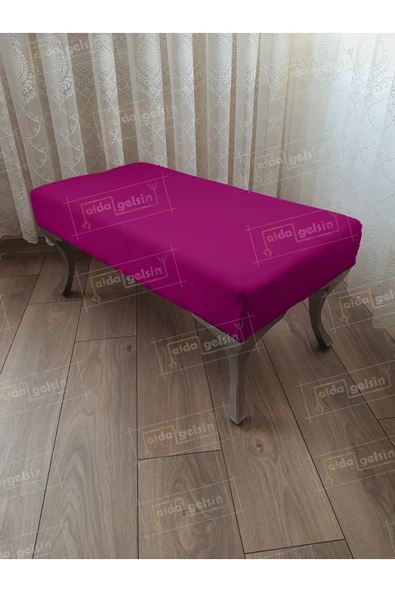 aldagelsin Ayak Ucu Kapı Önü Antre Düz Bench Puf Orta Sehpa Gümüş Ayak 100 cm Mor ürün görseli 1