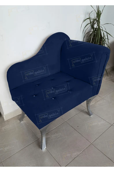 aldagelsin Yeni Model Ters Kol Tekli Köşe Koltuğu Josefin Bench Gümüş Ayak Laci 75 x 45 ürün görseli 1