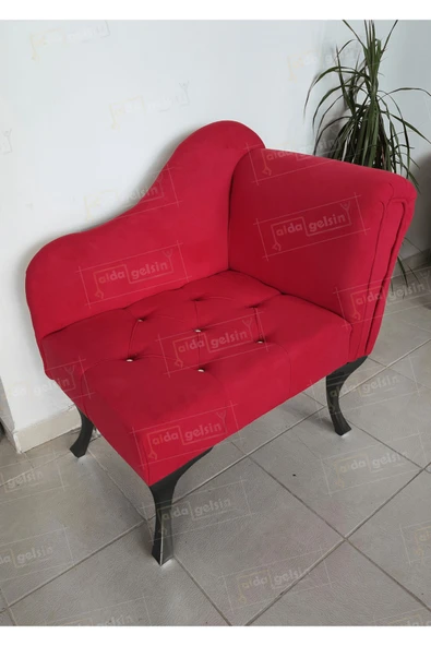 aldagelsin Yeni Model Ters Kol Tekli Köşe Koltuğu Josefin Bench Siyah Ayak Kırmızı 75 x 45 ürün görseli 1