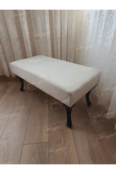 aldagelsin Ayak Ucu Kapı Önü Antre Düz Bench Puf Orta Sehpa Siyah Ayak (90*45) Beyaz 90 x 43 ürün görseli 1