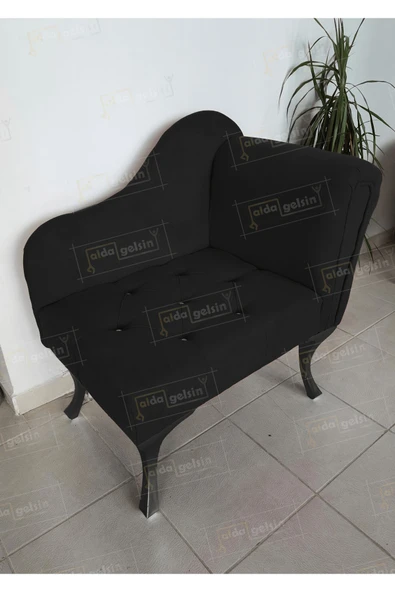 aldagelsin Yeni Model Ters Kol Tekli Köşe Koltuğu Josefin Bench Siyah Ayak Siyah 75 x 45 ürün görseli 1