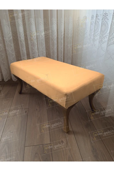aldagelsin Ayak Ucu Kapı Önü Antre Düz Bench Puf Orta Sehpa Gold Ayak (90*45) Vizon 90 x 45 ürün görseli 1