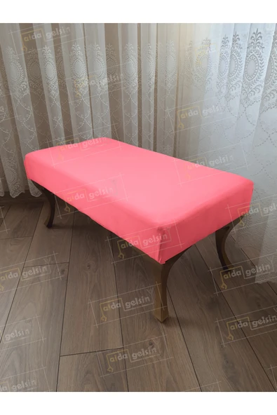 aldagelsin Ayak Ucu Kapı Önü Antre Düz Bench Puf Orta Sehpa Gold Ayak (120*45) Pembe 120 x 45 ürün görseli 1