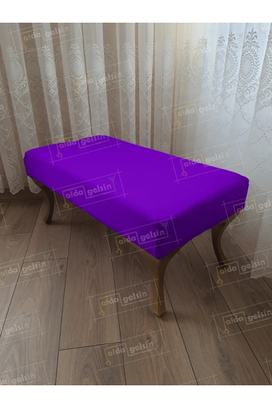 aldagelsin Ayak Ucu Kapı Önü Antre Düz Bench Puf Orta Sehpa Gold Ayak (90*45) Lila 90 x 45 ürün görseli 1