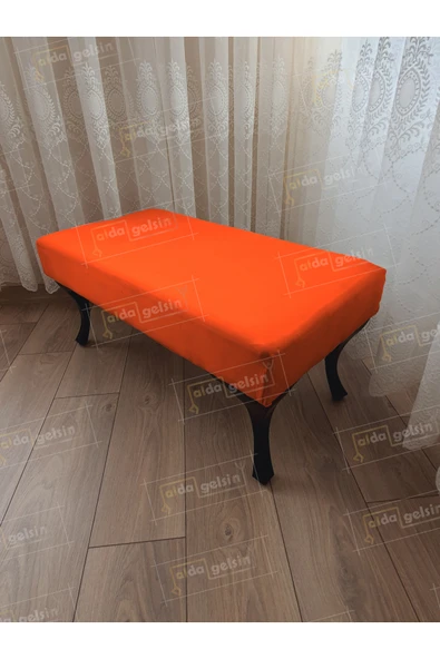 aldagelsin Ayak Ucu Kapı Önü Antre Düz Bench Puf Orta Sehpa Siyah Ayak (90*45) Turuncu 90 x 43 ürün görseli 1
