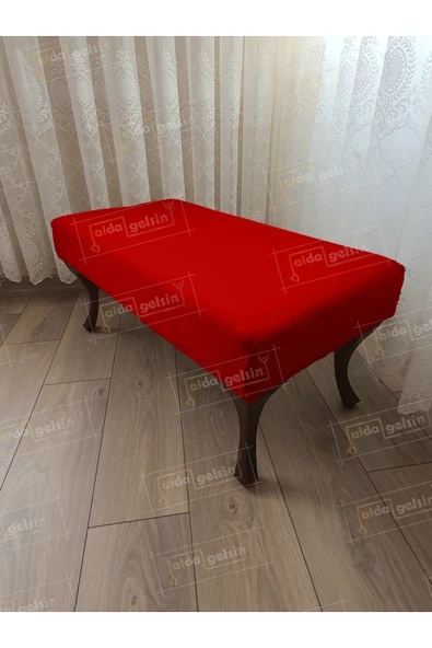 aldagelsin Ayak Ucu Kapı Önü Antre Düz Bench Puf Orta Sehpa Ceviz Ayak (100*45) Kırmızı 100 x 40 ürün görseli 1