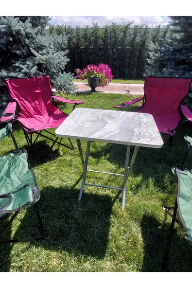 aldagelsin Antrasit Mermer Desenli Katlanabilir Masa (60*60) Antrasit gri 60 cm ürün görseli 1