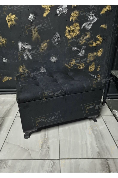 aldagelsin Çizgi Sandıklı Puf Bench 70 cm Özel Renk Ayak Siyah 44 x 70 ürün görseli 1