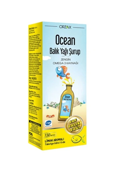 ORZAX Ocean Omega 3 Limonlu Şurup 150ML - Resim 2