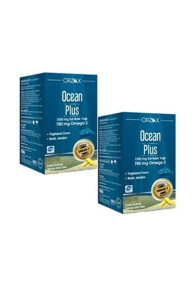 ORZAX Ocean Plus 1200 mg Balık Yağı 30 Kapsül 2 Adet ürün görseli 1