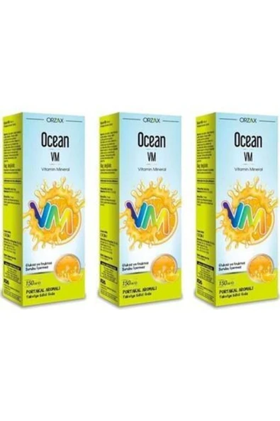 OCEAN ORZAX Ocean Vm Portakal Aromalı Şurup Kral Şakir 150 Ml 3 Kutu ürün görseli 1