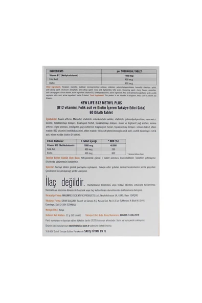 NEW LİFE B12 Plus 60 Dilaltı Tablet - Resim 5