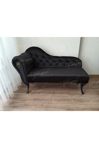 aldagelsin Dekoratif Bihter Koltuk Josefin Puf 130 cm  Siyah Ayak Siyah 50 x 130 ürün görseli 1